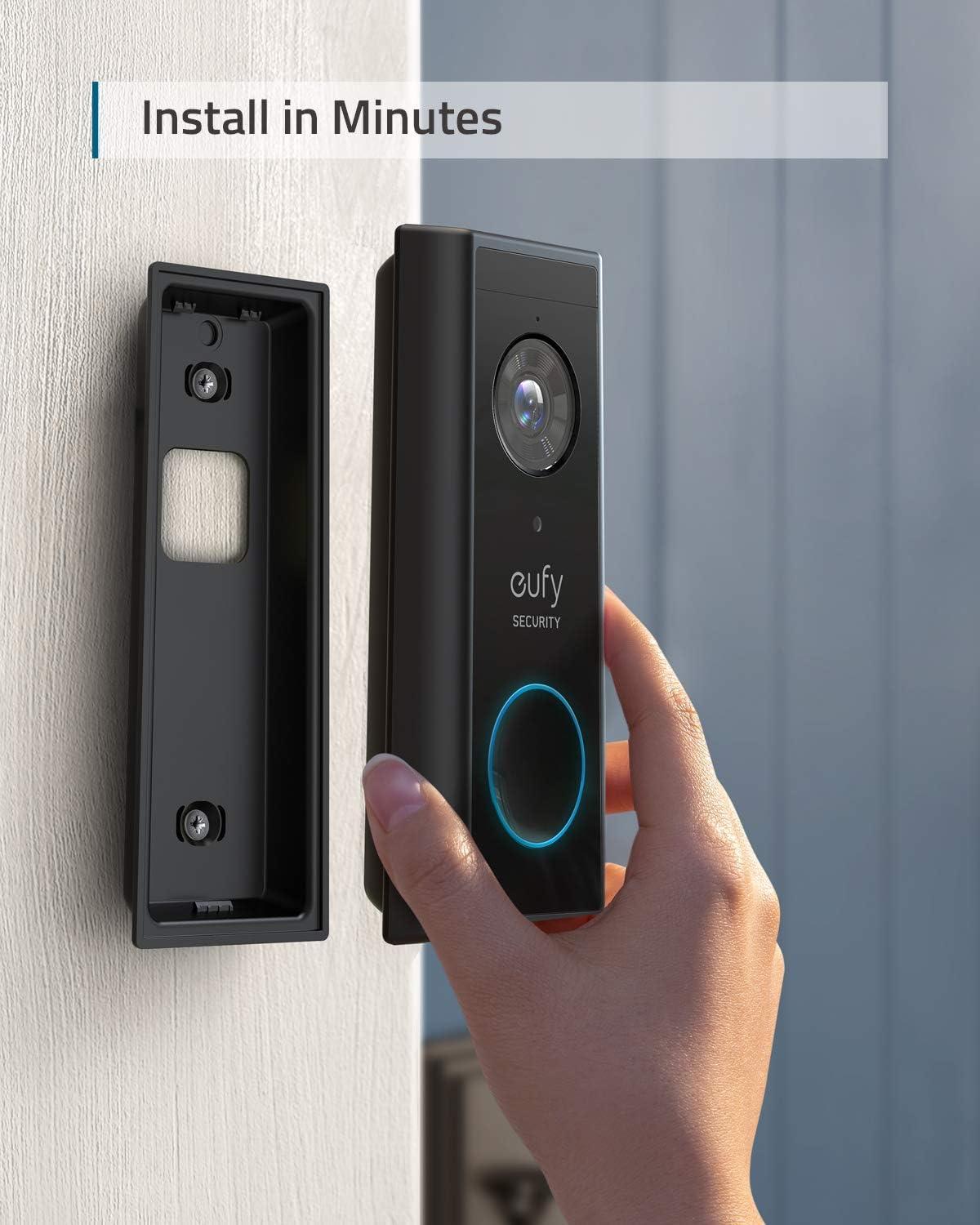 imageEufy Security Wireless Video Doorbell BatteryPowered with 2K HD No Monthly Fee OnDevice AI for Human Detection 2Way Audio Simple SelfInstallation Renewed