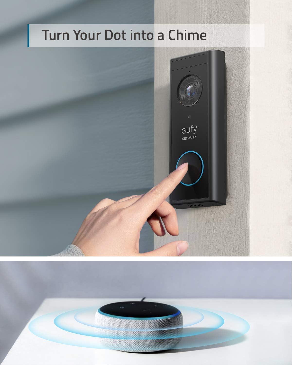 imageEufy Security Wireless Video Doorbell BatteryPowered with 2K HD No Monthly Fee OnDevice AI for Human Detection 2Way Audio Simple SelfInstallation Renewed