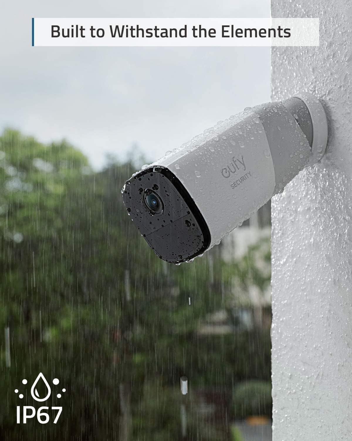 imageEufyCam 2 Pro 2K IndoorOutdoor 2Camera Security System  White Renewed