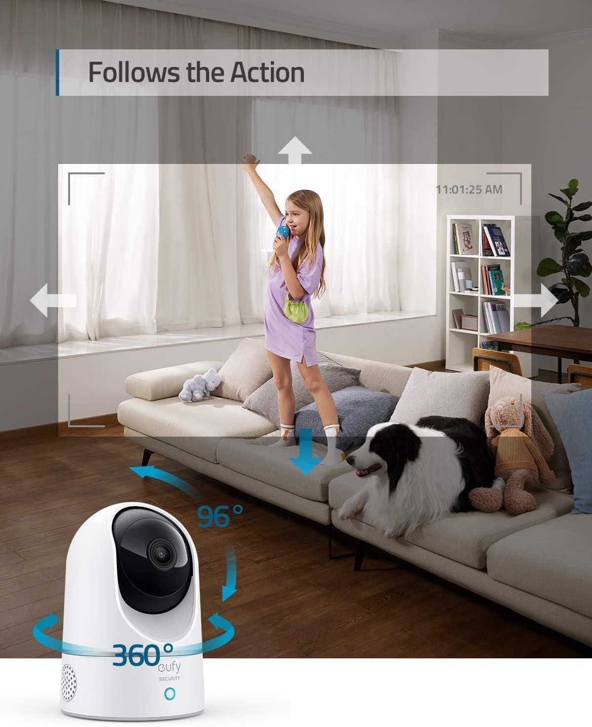 imageeufy Security 2K Indoor Cam Pan ampamp Tilt 2Cam Kit Plugin Security Indoor Camera with WiFi IP Camera Human ampamp Pet AI Voice Assistant CompatibilityHomeBase Not Required Renewed