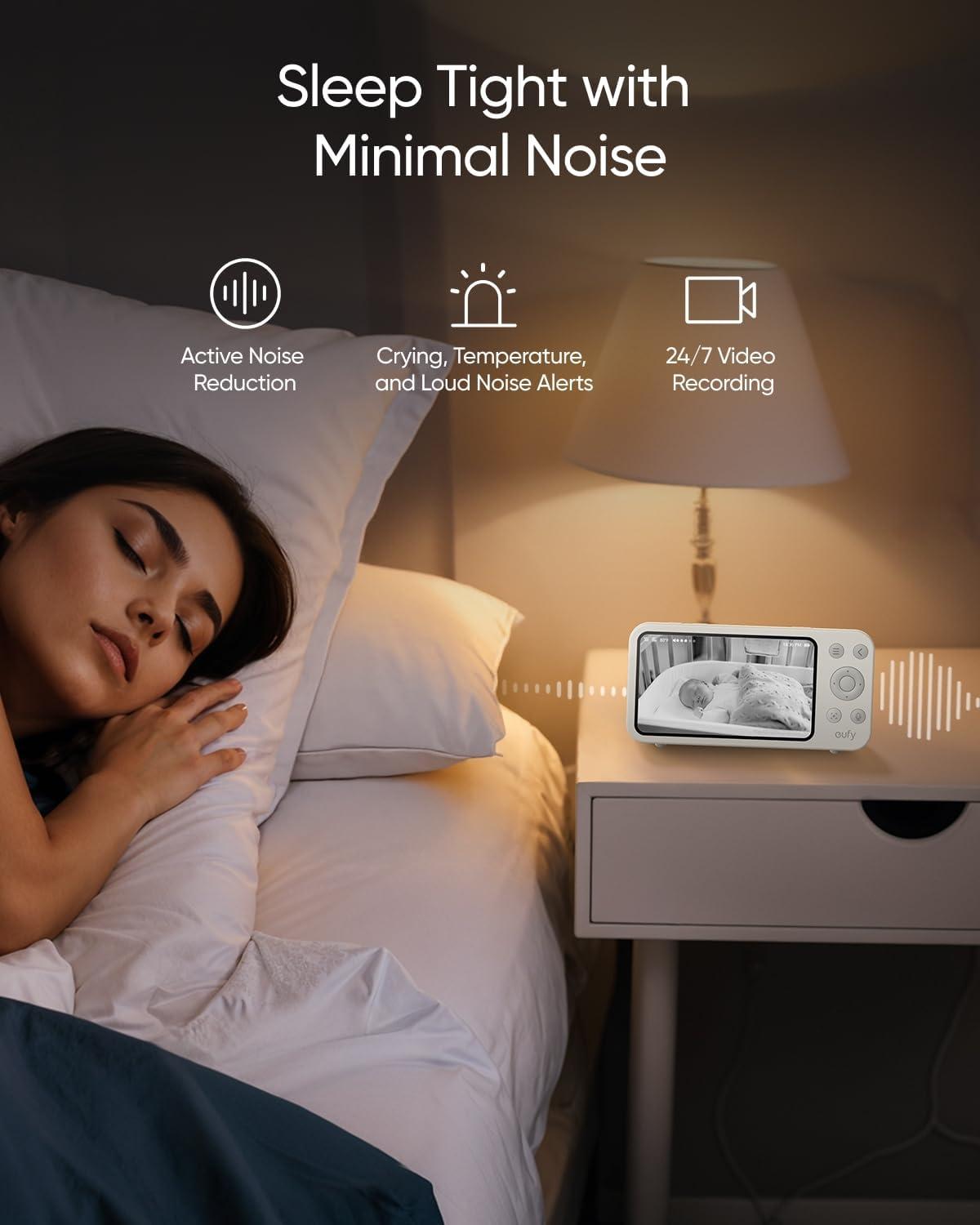 imageeufy Security Baby Monitor E20 with 2K HD Camera 5 720p Display Hybrid WiFi ampamp No WiFi Connection PanTilt 4X Zoom Portable Camera with Builtin Battery 247 Recording in App ANR