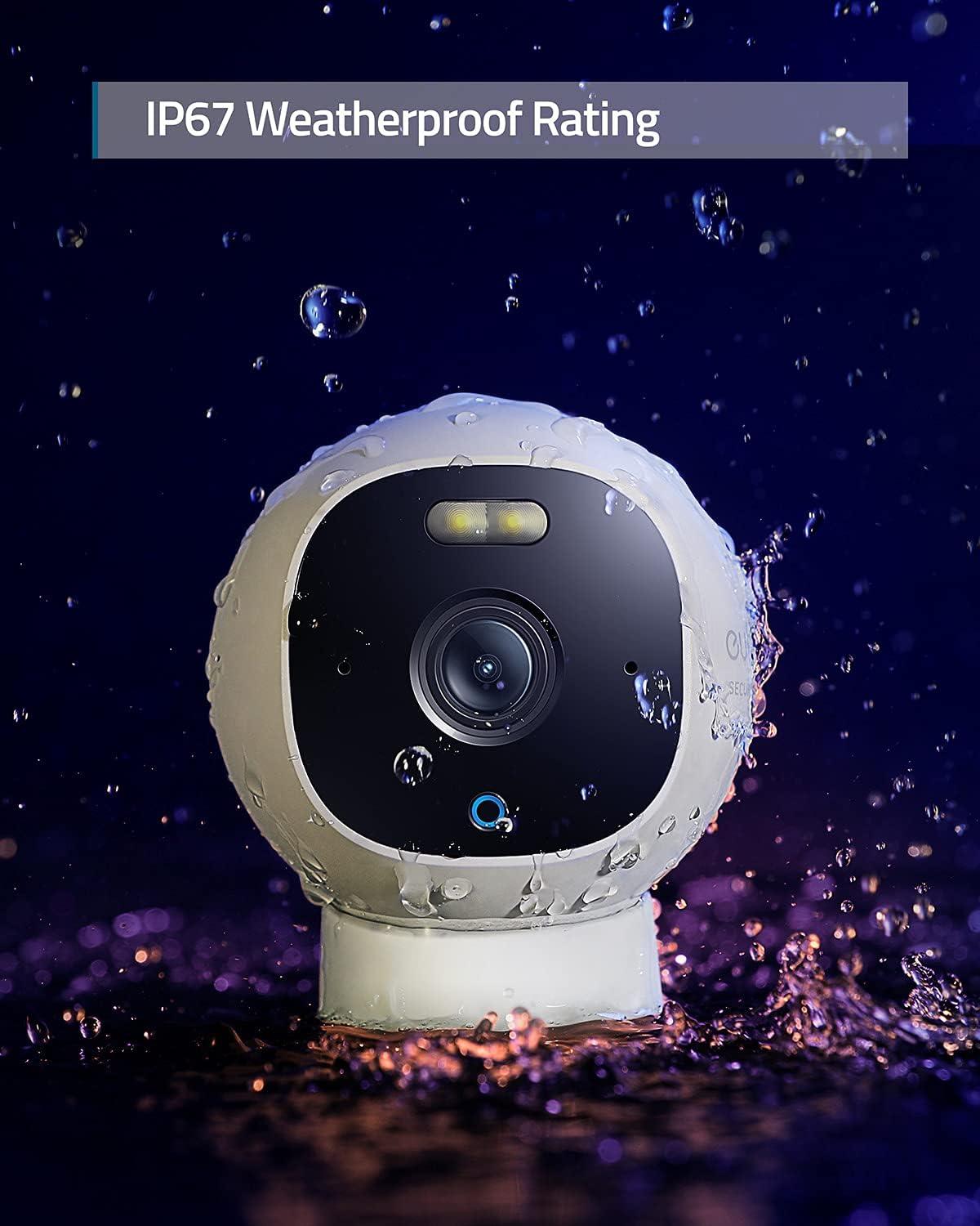 imageeufy Security Outdoor Cam E220 AllinOne Outdoor Security Camera with 2K Resolution Spotlight Color Night Vision No Monthly Fees Wired Camera IP67 Weatherproof Motion Only Alert