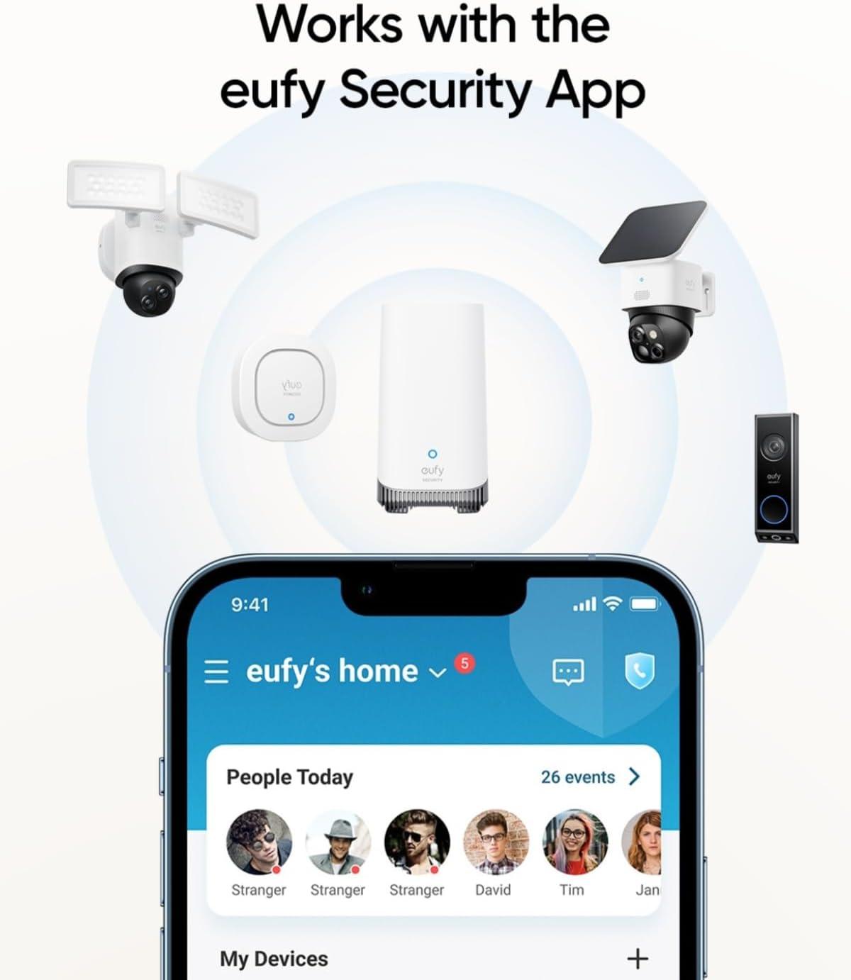 imageeufy Security Siren IP65 Weatherproof Wireless Alarm 105 dB Work with homebase