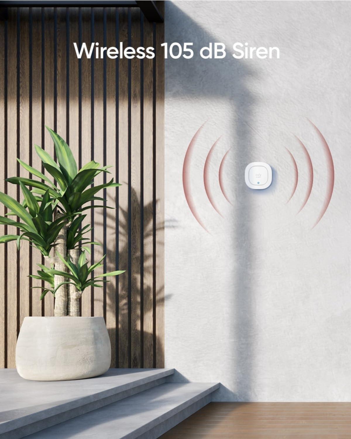 imageeufy Security Siren IP65 Weatherproof Wireless Alarm 105 dB Work with homebase