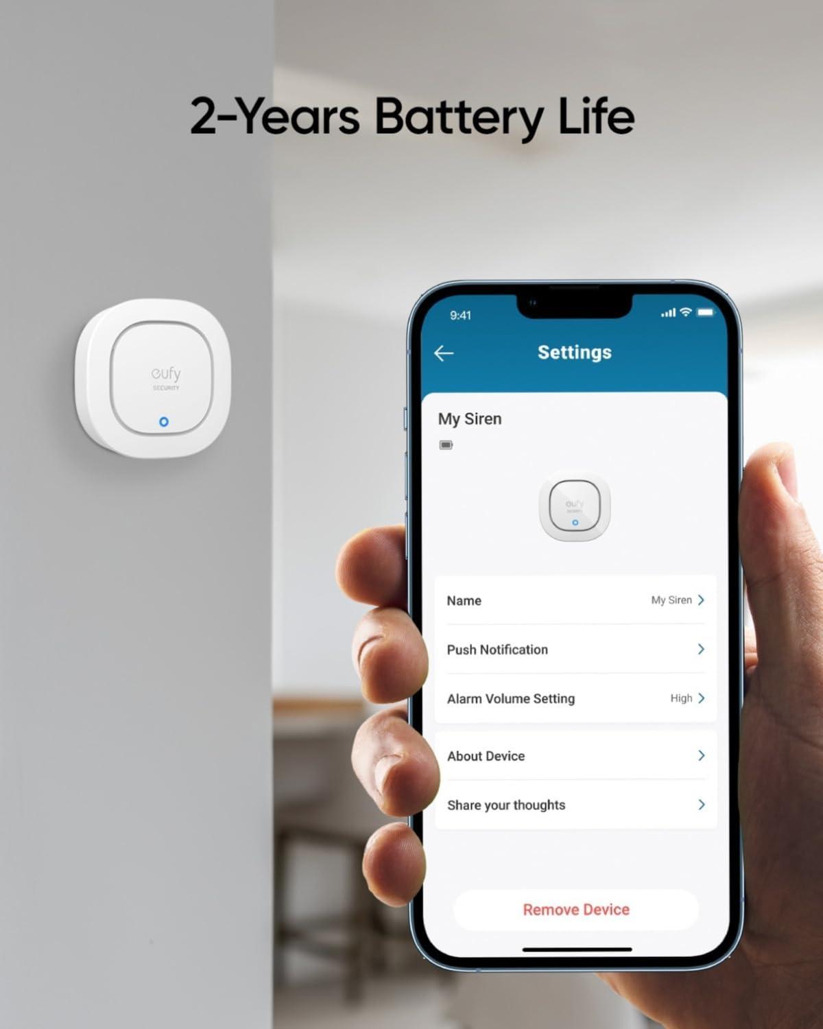 imageeufy Security Siren IP65 Weatherproof Wireless Alarm 105 dB Work with homebase