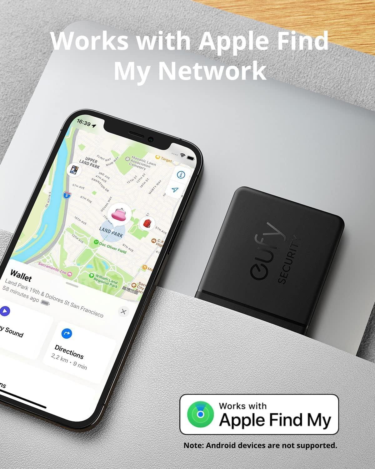 imageeufy Security SmartTrack Card E30 Black 1Pack Works with Apple Find My iOS Only Wallet Tracker Phone Finder Up to 3Year Battery LifeAndroid Not Supported Water Resistant