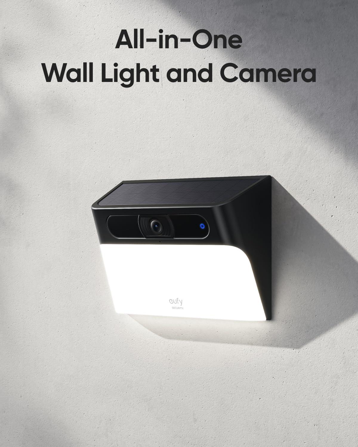 imageeufy Security Solar Wall Light Cam S120Solar Security CameraWireless Outdoor Camera Forever PowerMotion Activated LightAI DetectionIP65 WaterproofSpotlightNo Monthly Fee Renewed