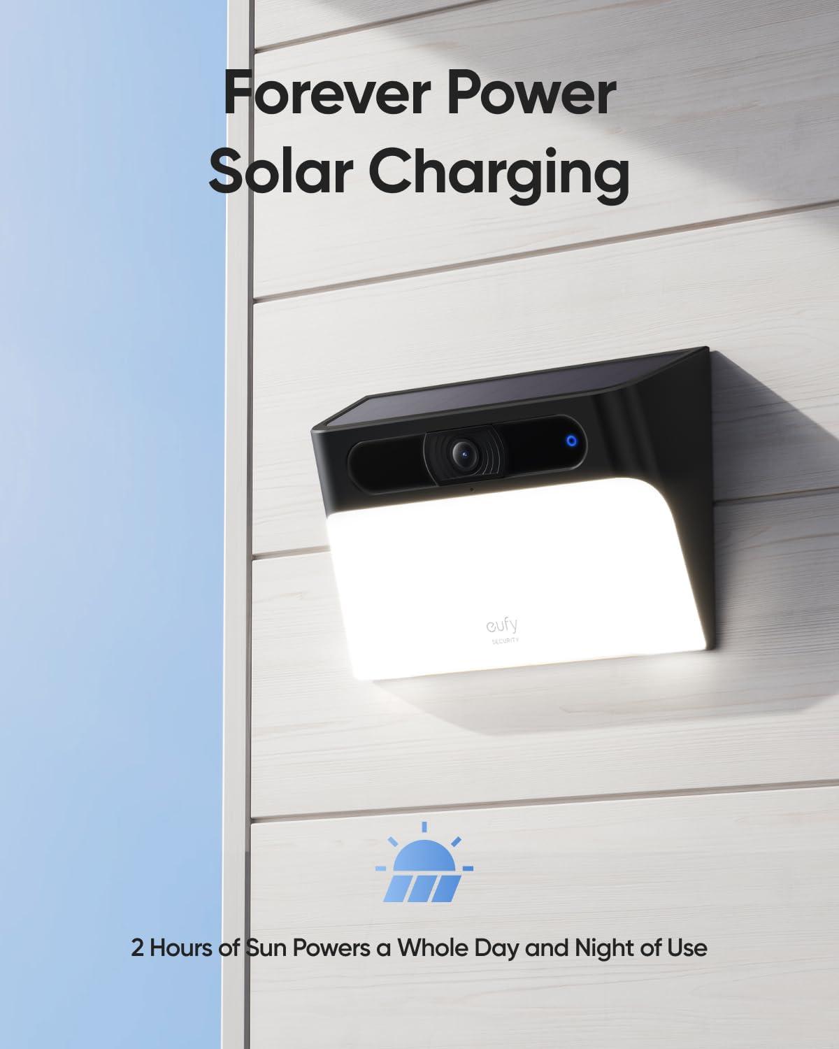 imageeufy Security Solar Wall Light Cam S120Solar Security CameraWireless Outdoor Camera Forever PowerMotion Activated LightAI DetectionIP65 WaterproofSpotlightNo Monthly Fee Renewed