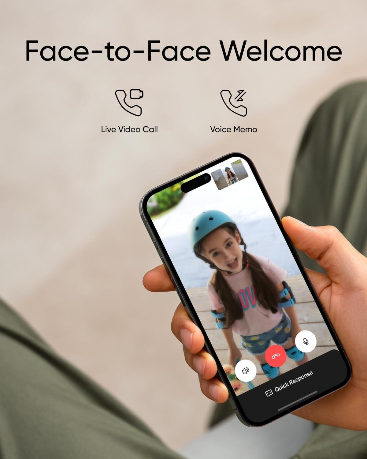imageeufy Security Video Doorbell C30 with AddOn Chime Battery Powered 2K FHD 169 Expanded View Easy Installation Live Video Call Human and Motion Detection HomeBase S380 Compatible