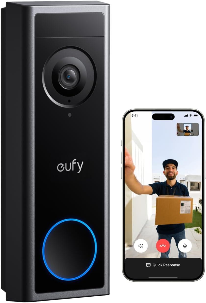 imageeufy Security Video Doorbell C31 with Addon Chime 2K FHD Battery or Hardwire Powered Easy to Install Live Video Call 247 Recording Human ampamp Motion Detection HomeBase S380 Compatible