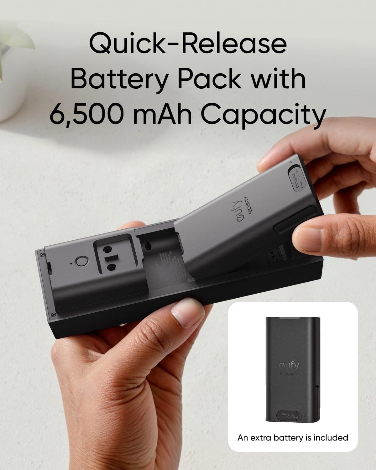 imageeufy Security Video Doorbell Camera C31Extra Rechargeable Battery Pack2K FHDDual Power OptionsLive Video Call247 RecordingHuman and Motion DetectionHomeBase S380 CompatibleNo Monthly FeeBattery or Wired Doorbell  Extra Battery