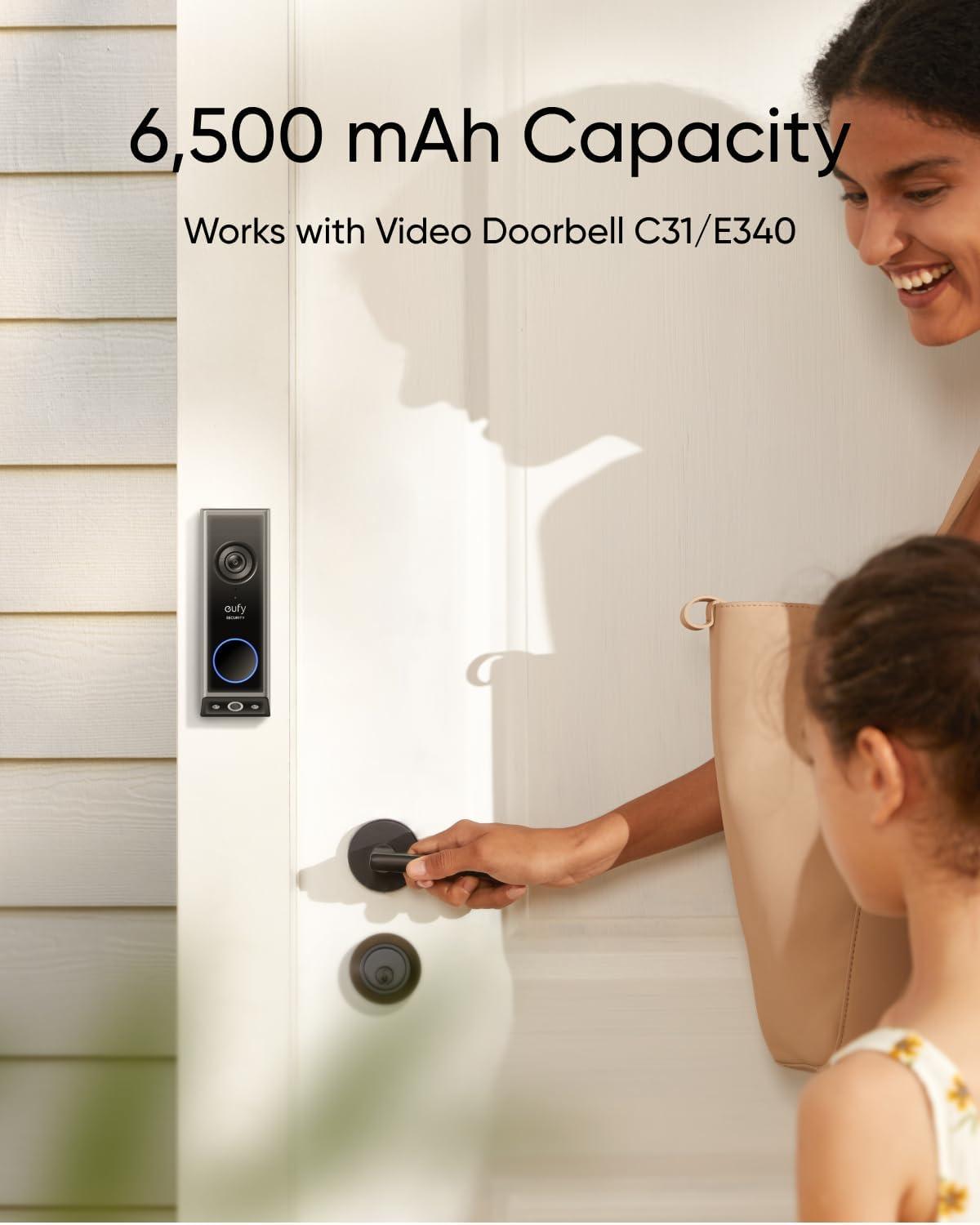 imageeufy Security Video Doorbell Camera C31Extra Rechargeable Battery Pack2K FHDDual Power OptionsLive Video Call247 RecordingHuman and Motion DetectionHomeBase S380 CompatibleNo Monthly FeeBattery or Wired Doorbell  Extra Battery