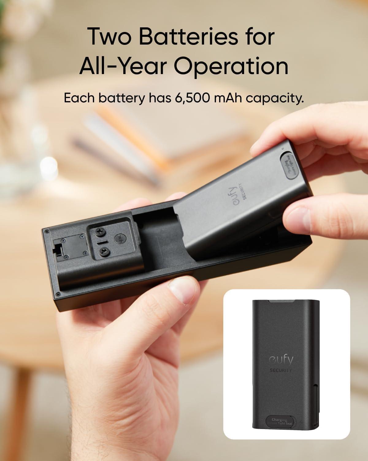imageeufy Security Video Doorbell E340 Battery Powered Uninterrupted Use with Rechargeable Battery Dual Cameras 2K Full HD No Monthly FeeBattery or Wired Doorbell  Extra Battery