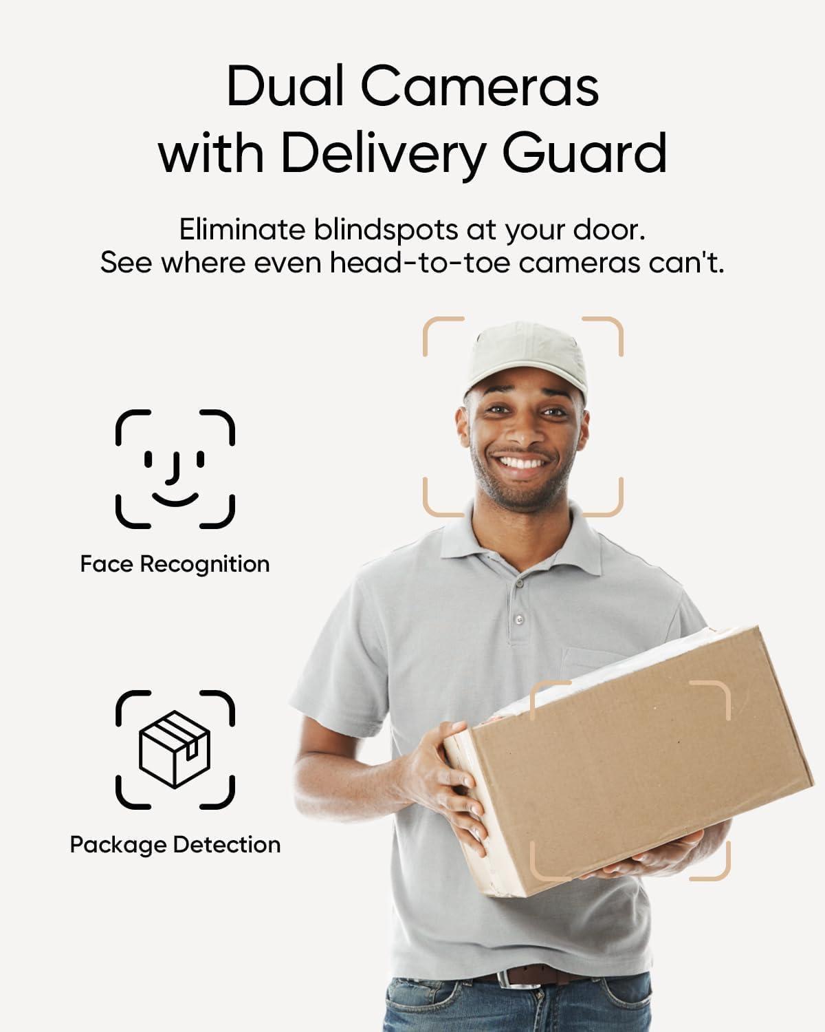 imageeufy Security Video Doorbell E340 Battery Powered Uninterrupted Use with Rechargeable Battery Dual Cameras 2K Full HD No Monthly FeeBattery or Wired Doorbell  Extra Battery