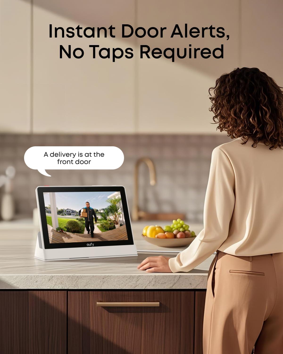 imageeufy Security Video Doorbell E340 Battery Powered with Smart Display E10 Dual Cameras with Delivery Guard 2K Full HD and Color Night Vision No Monthly Fee