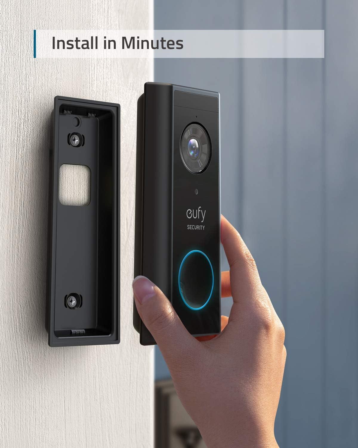 imageeufy Security Video Doorbell S220 BatteryPowered Kit Security Camera  2K Resolution 180Day Battery Life Encrypted Local Storage No Monthly Fees Builtin Storage Motion Only Alert