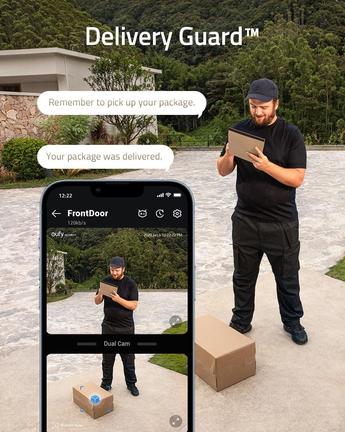 imageeufy Security Video Doorbell Wired S330 with Chime Dual Cam Delivery Guard Security Camera 2K with HDR No Monthly Fee 1624V 30VA homebase NOT Supported Motion Only Alert