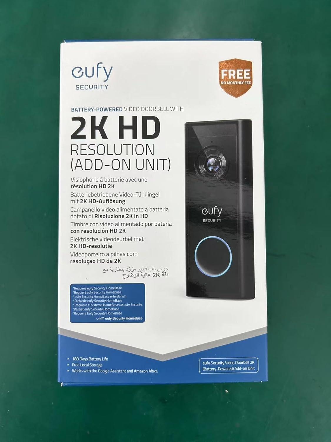 imageeufy Security Wireless Video Doorbell S220 Addon with 2K Resolution Video Easy SelfInstallation Enhanced Home Security CostEffective Compatible with HomeBase 1 2 3 E