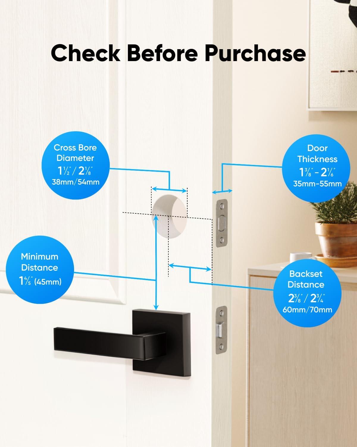 imageeufy Smart Lock E31 Fingerprint Keyless Entry Door Lock with Apple Home Ecosystem for Front Door or Back Supports Matter Apple Home Alexa Google 10000mAh Battery Auto LockMatter  WiFi  Fingerprint  8 AA batteries