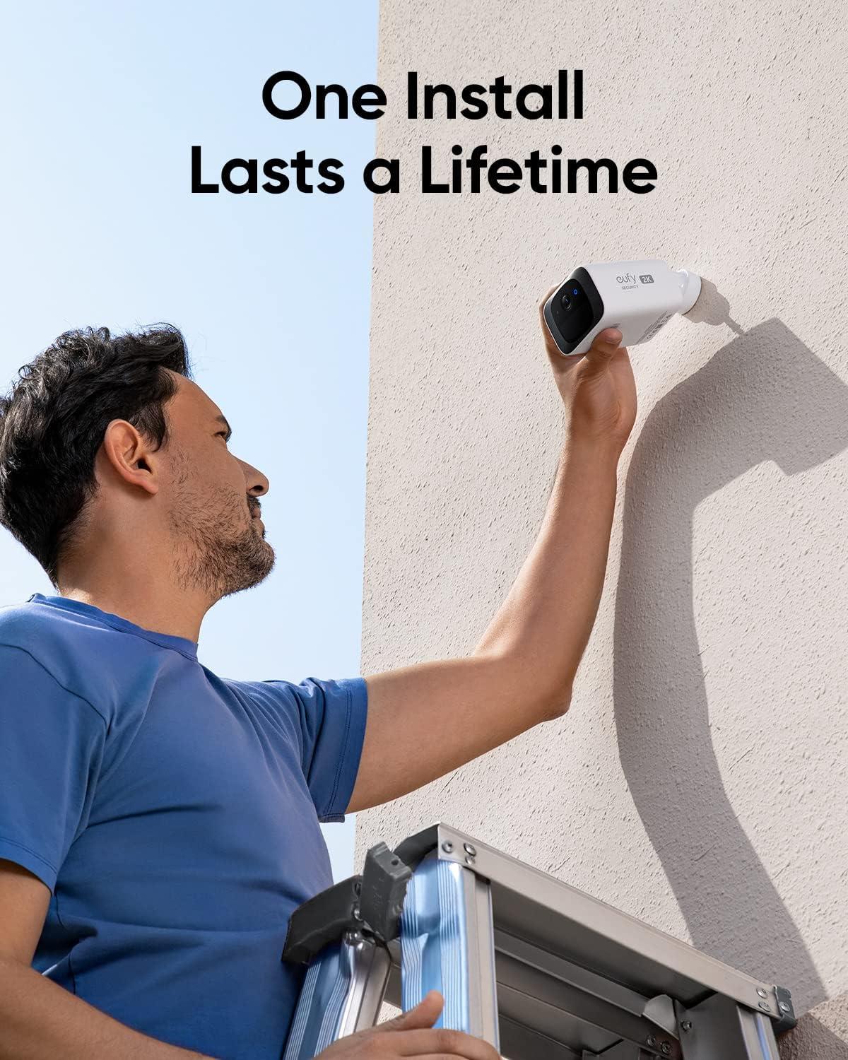 imageeufy security S220 SoloCam with HomeBase 3Solar Security Camera Wireless Outdoor Camera Continuous Power 2K Resolution Wireless 24 GHz WiFi No Monthly Fee HomeBase 3 Compatible