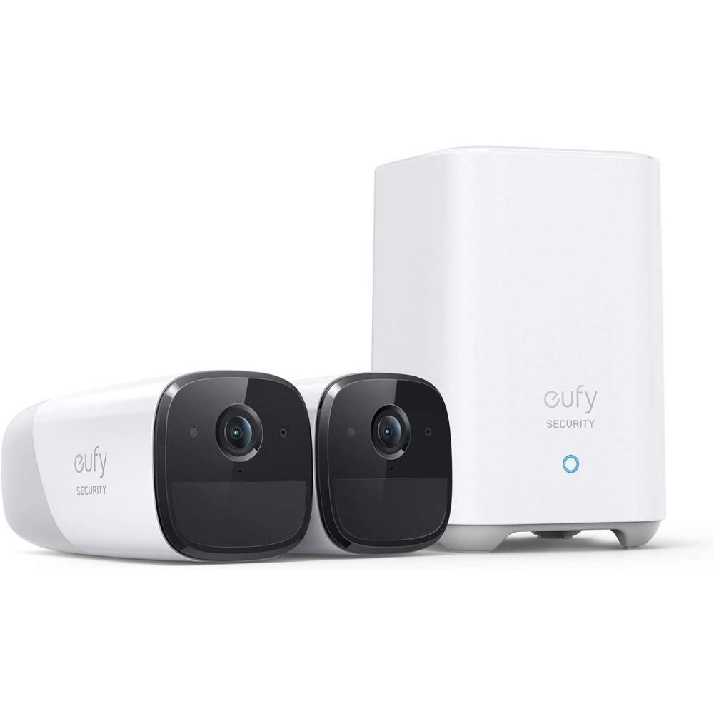 imageEufyCam 2 Pro 2K IndoorOutdoor 2Camera Security System  White Renewed