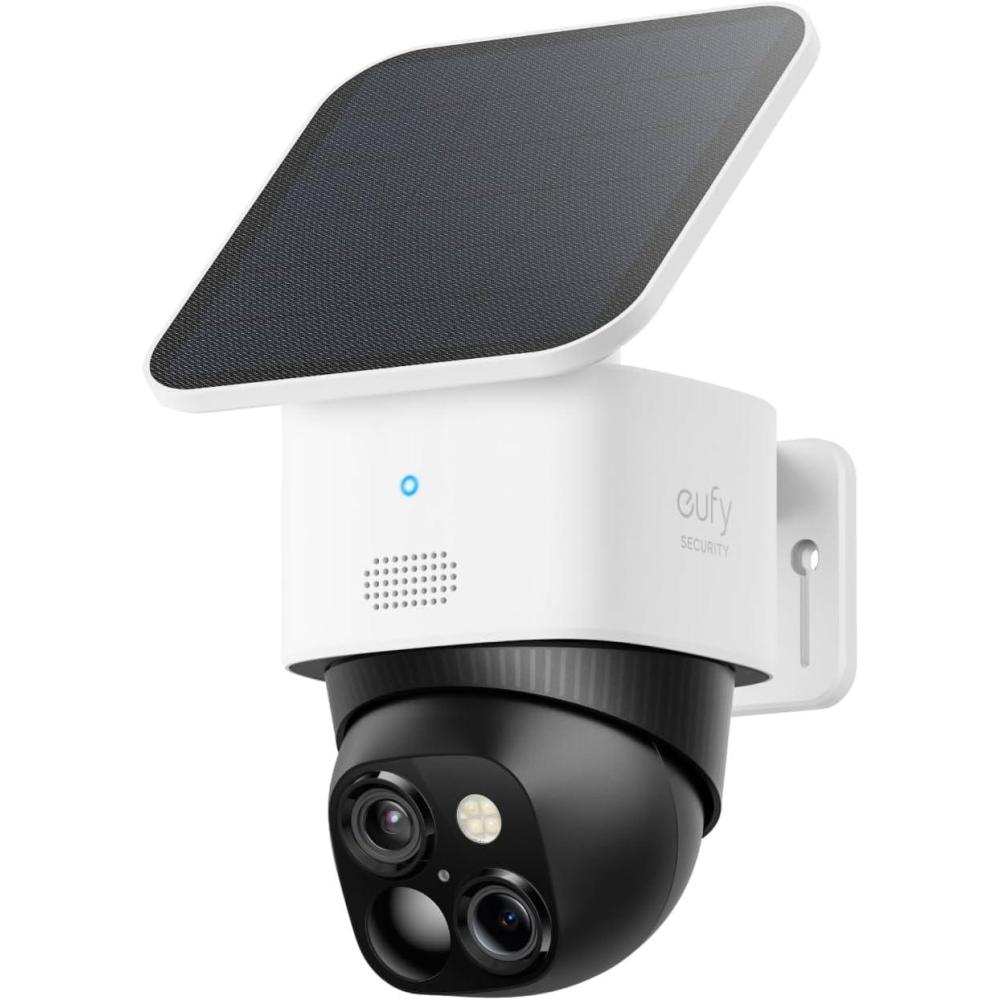 imageeufy Security SoloCam S340 Solar Security Camera Wireless Outdoor Camera 360 Degree Pan ampamp Tilt Surveillance No Blind Spots 24 GHz WiFi No Monthly Fee HomeBase S380 Compatible Renewed