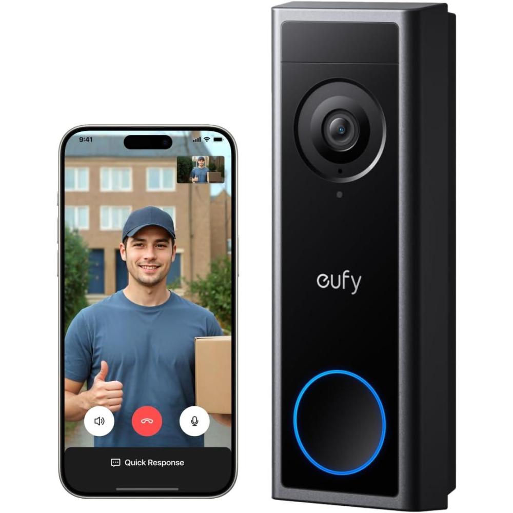 imageeufy Security Video Doorbell Camera C31Extra Rechargeable Battery Pack2K FHDDual Power OptionsLive Video Call247 RecordingHuman and Motion DetectionHomeBase S380 CompatibleNo Monthly FeeBattery Doorbell