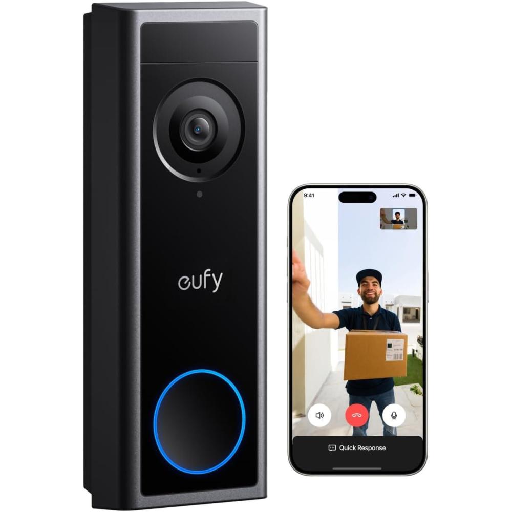 imageeufy Security Video Doorbell Camera C31Extra Rechargeable Battery Pack2K FHDDual Power OptionsLive Video Call247 RecordingHuman and Motion DetectionHomeBase S380 CompatibleNo Monthly FeeBattery or Wired Doorbell