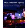 imageeufy Outdoor String Lights E10 96ft with 30 Smart RGBWW LED Bulbs Endless AI Light Themes for Christmas Decorations IP65 Waterproof for Patio Fence Balcony Link with Cameras Voice ampamp App Control