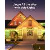 imageeufy Permanent Outdoor Lights E22 50ft with 30 TripleLED Lights Smart RGBWW Daily and Holiday Up to IP67 Waterproof AI Lighting Themes for Halloween Christmas BlackWhite