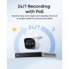 imageeufy PoE Bullet Security Camera E40 NVR Add On Cam 4K UHD 122 FOV F16 Color Night Vision 247 Recording HumanVehiclePet AI Detection Red and Blue Strobe Plug and PlayBullet Addon Cam