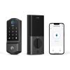 imageeufy Security Smart Lock C220 with Handleset Fingerprint Keyless Entry Door Lock Builtin WiFi App Remote Control Front Door Deadbolt 8 Months Battery IP53 Waterproof BHMA CertifiedBlack