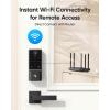 imageeufy Security Smart Lock C220 with Handleset Fingerprint Keyless Entry Door Lock Builtin WiFi App Remote Control Front Door Deadbolt 8 Months Battery IP53 Waterproof BHMA CertifiedBlack