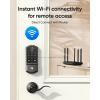imageeufy Security Smart Lock C220 with Handleset Fingerprint Keyless Entry Door Lock Builtin WiFi App Remote Control Front Door Deadbolt 8 Months Battery IP53 Waterproof BHMA CertifiedBlack
