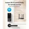 imageeufy Security Smart Lock C220 with Handleset Fingerprint Keyless Entry Door Lock Builtin WiFi App Remote Control Front Door Deadbolt 8 Months Battery IP53 Waterproof BHMA CertifiedBlack