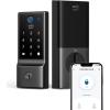 imageeufy Security Smart Lock C220 with Handleset Fingerprint Keyless Entry Door Lock Builtin WiFi App Remote Control Front Door Deadbolt 8 Months Battery IP53 Waterproof BHMA CertifiedBlack