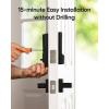 imageeufy Security Smart Lock C220 with Handleset Fingerprint Keyless Entry Door Lock Builtin WiFi App Remote Control Front Door Deadbolt 8 Months Battery IP53 Waterproof BHMA CertifiedBlack