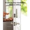 imageeufy Security Smart Lock C220 with Handleset Fingerprint Keyless Entry Door Lock Builtin WiFi App Remote Control Front Door Deadbolt 8 Months Battery IP53 Waterproof BHMA CertifiedNickel