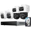 imageeufy PoE Bullet Security Camera E40 NVR Add On Cam 4K UHD 122 FOV F16 Color Night Vision 247 Recording HumanVehiclePet AI Detection Red and Blue Strobe Plug and Play2BulletPTZ2Turret Cams