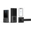 imageeufy Security Smart Lock C220 with Handleset Fingerprint Keyless Entry Door Lock Builtin WiFi App Remote Control Front Door Deadbolt 8 Months Battery IP53 Waterproof BHMA CertifiedBlack