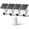 imageeufy Security SoloCam E30 Security Cameras Wireless Outdoor Solar Camera Outdoor Wireless 360 Pan AI Tracking 2K Clarity No Monthly Fee4 PackHomebase 2