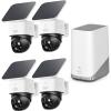 imageeufy Security SoloCam S340 2Cam Kit HomeBase S380 Solar Security Camera Wireless Outdoor Camera 360 Pan and Tilt Surveillance No Blind Spots 24 GHz WiFi No Monthly Fee4Cam Kit