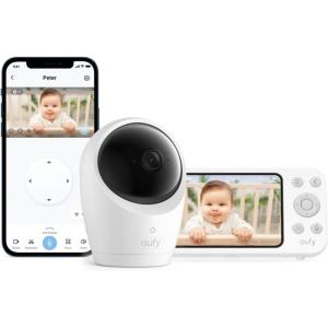 imageeufy Baby Monitor E20 2K Resolution 5 720p Display Hybrid Connection WiFi ampamp No WiFi Control PanTilt 4 Zoom Night Vision Builtin Battery Camera ANR Smart Alerts 247 Recording