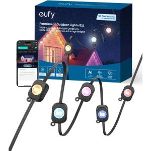 imageeufy Permanent Outdoor Lights E22 50ft with 30 TripleLED Lights Smart RGBWW Daily and Holiday Up to IP67 Waterproof AI Lighting Themes for Halloween Christmas BlackBlack