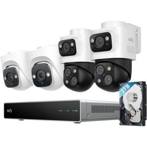 imageeufy PoE Bullet Security Camera E40 NVR Add On Cam 4K UHD 122 FOV F16 Color Night Vision 247 Recording HumanVehiclePet AI Detection Red and Blue Strobe Plug and Play2BulletPTZ2Turret Cams