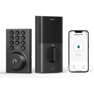 imageeufy Security Smart Lock C30 Keyless Entry Door Lock Builtin WiFi Keypad Deadbolt for Front Door No Bridge Required Easy Installation App Remote Control Reliable Power BHMA Grade 3 NickelBlack