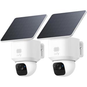 imageeufy Security SoloCam E30 Security Cameras Wireless Outdoor Solar Camera Outdoor Wireless 360 Pan AI Tracking 2K Clarity No Monthly Fee2 Pack