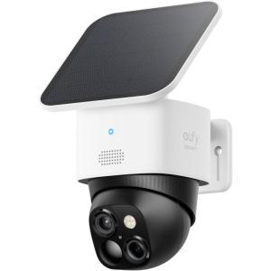 imageeufy Security SoloCam S340 2Cam Kit HomeBase S380 Solar Security Camera Wireless Outdoor Camera 360 Pan and Tilt Surveillance No Blind Spots 24 GHz WiFi No Monthly FeeSolo Cam