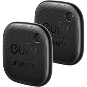 imageeufy Security by Anker SmartTrack Link Black 1Pack Android not Supported Works with Apple Find My iOS only Key Finder Bluetooth Tracker for Earbuds and Luggage Phone Finder Water Resistant2 pack