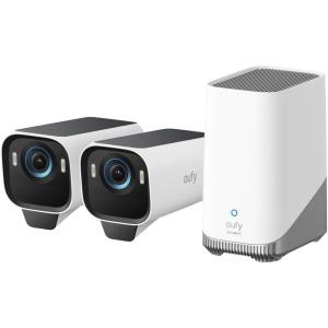 imageeufy Security eufyCam S3 Pro Addon Cam Solar Camera Outdoor Wireless MaxColor Night Vision 4K Security Camera with Solar Panel Face Recognition AI Expandable Local Storage No Monthly Fee2Cam Kit